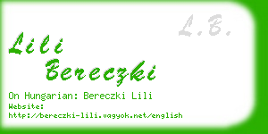 lili bereczki business card